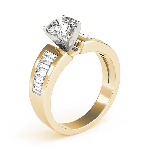 Brilliant Fancy Shape Baguette Round Diamond Engagement Ring — 9K/18K Gold & Platinum