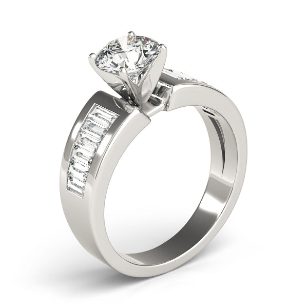 Brilliant Fancy Shape Baguette Round Diamond Engagement Ring — 9K/18K Gold & Platinum