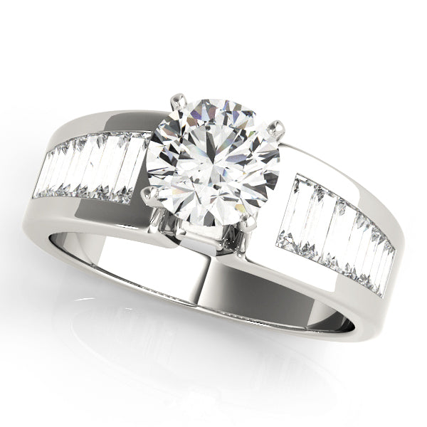 Brilliant Fancy Shape Baguette Round Diamond Engagement Ring — 9K/18K Gold & Platinum