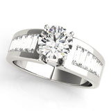 Brilliant Fancy Shape Baguette Round Diamond Engagement Ring — 9K/18K Gold & Platinum