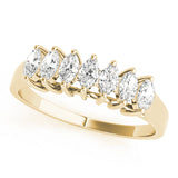 Fancy Marquise Half Eternity Ring in Gold & Platinum