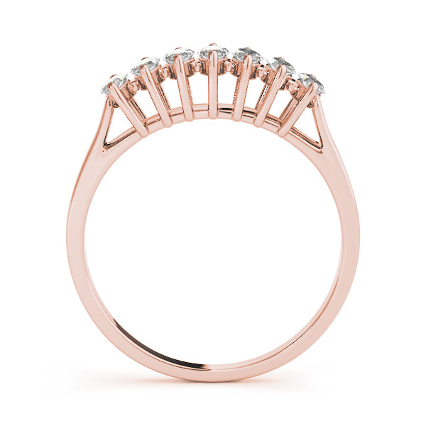 Fancy Marquise Half Eternity Ring in Gold & Platinum