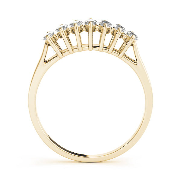 Fancy Marquise Half Eternity Ring in Gold & Platinum