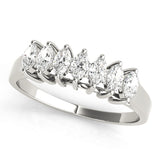 Fancy Marquise Half Eternity Ring in Gold & Platinum