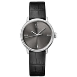 Calvin Klein  Accent Diamonds Leather Strap Grey Women's Watch