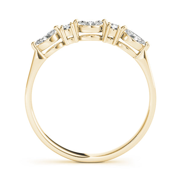 Alternating Round & Marquise Half Eternity Ring in Gold & Platinum