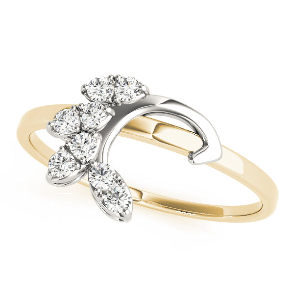 Nature Inspired Floral Wraps & Inserts Half Eternity Ring in Gold & Platinum