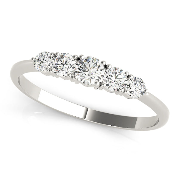 Prong Set Half Eternity Ring in Gold & Platinum