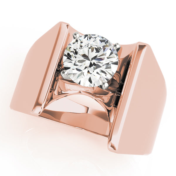 Devoted Solitaires Any Shape Round Diamond Engagement Ring — 9K/18K Gold & Platinum