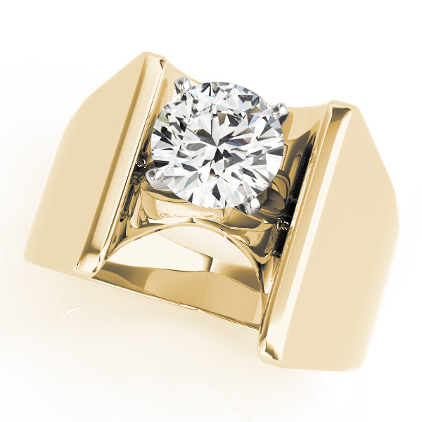Devoted Solitaires Any Shape Round Diamond Engagement Ring — 9K/18K Gold & Platinum