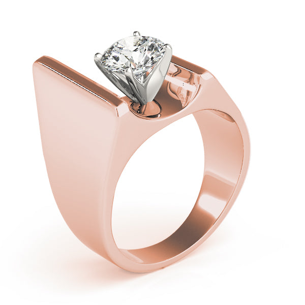 Devoted Solitaires Any Shape Round Diamond Engagement Ring — 9K/18K Gold & Platinum