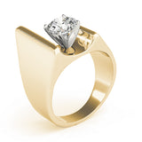 Devoted Solitaires Any Shape Round Diamond Engagement Ring — 9K/18K Gold & Platinum