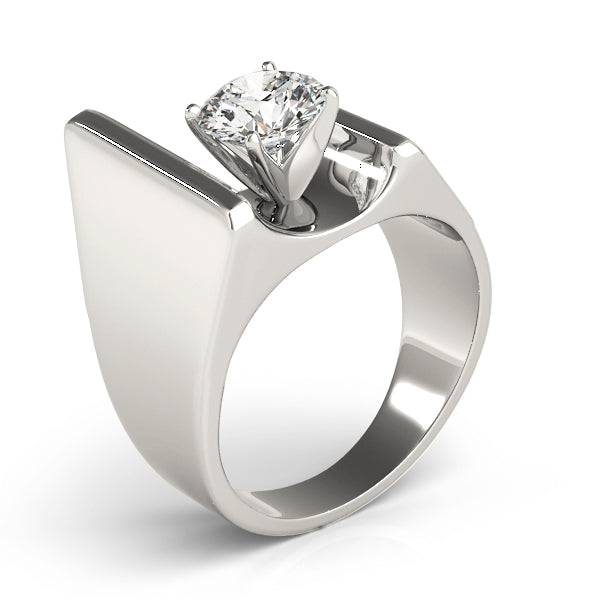 Devoted Solitaires Any Shape Round Diamond Engagement Ring — 9K/18K Gold & Platinum