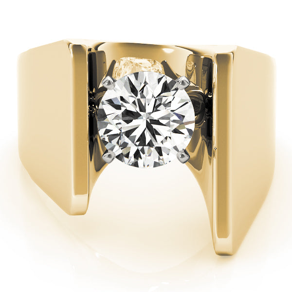 Devoted Solitaires Any Shape Round Diamond Engagement Ring — 9K/18K Gold & Platinum
