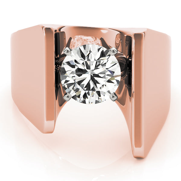 Devoted Solitaires Any Shape Round Diamond Engagement Ring — 9K/18K Gold & Platinum