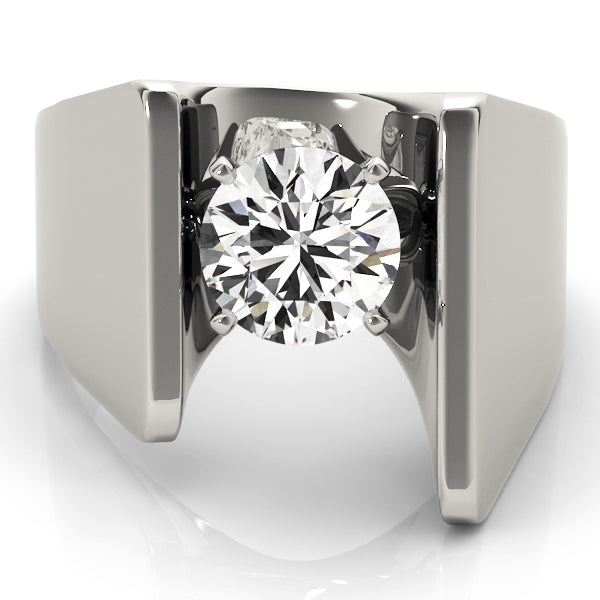Devoted Solitaires Any Shape Round Diamond Engagement Ring — 9K/18K Gold & Platinum