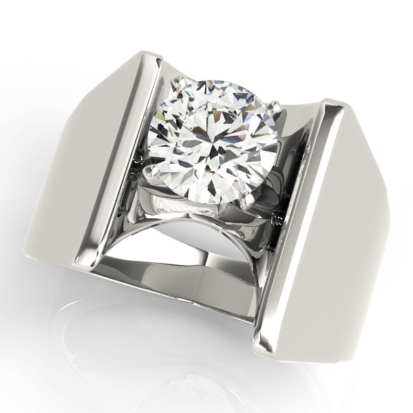 Devoted Solitaires Any Shape Round Diamond Engagement Ring — 9K/18K Gold & Platinum