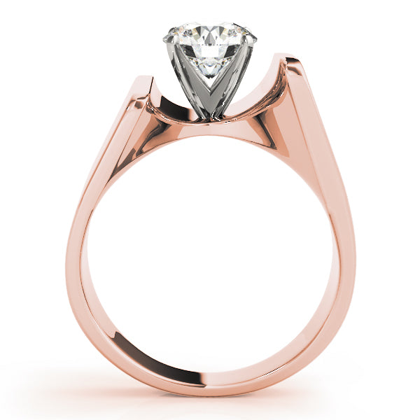 Devoted Solitaires Any Shape Round Diamond Engagement Ring — 9K/18K Gold & Platinum