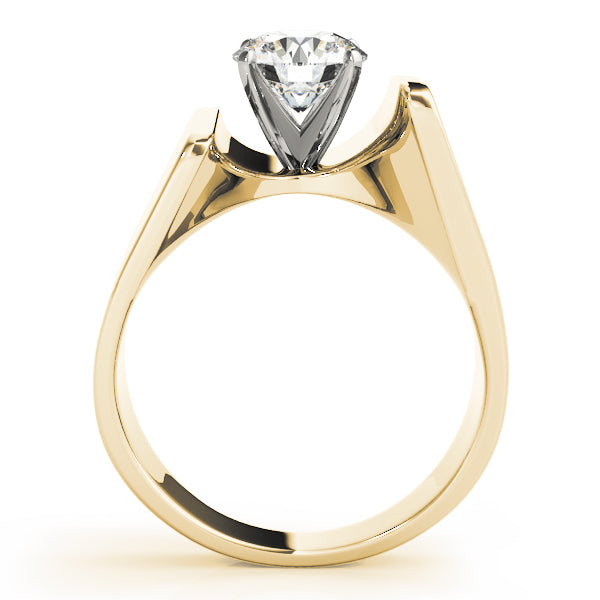 Devoted Solitaires Any Shape Round Diamond Engagement Ring — 9K/18K Gold & Platinum