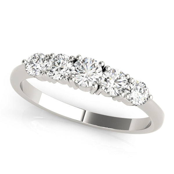Prong Set Half Eternity Ring in Gold & Platinum