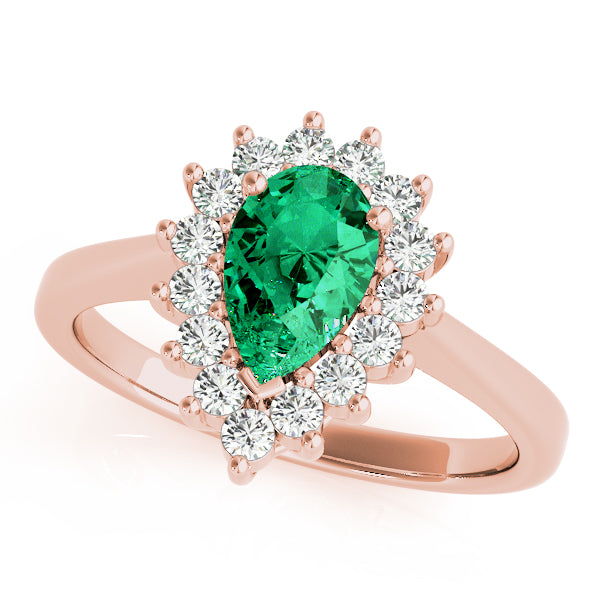 Adored Color Rings Pear Diamond Engagement Ring — 9K/18K Gold & Platinum