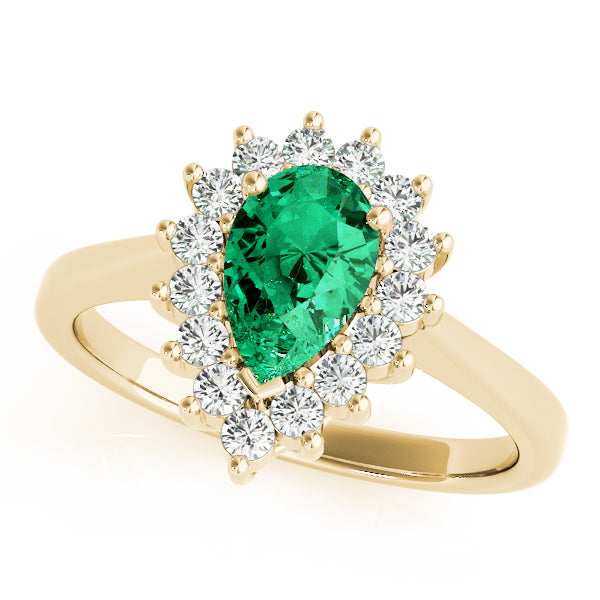 Adored Color Rings Pear Diamond Engagement Ring — 9K/18K Gold & Platinum