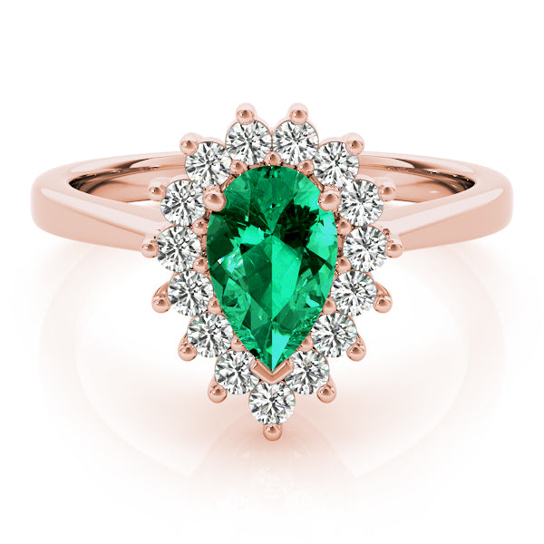 Adored Color Rings Pear Diamond Engagement Ring — 9K/18K Gold & Platinum
