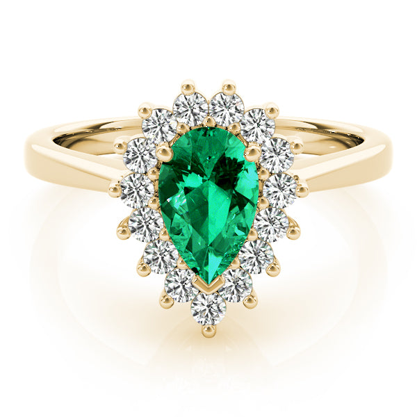 Adored Color Rings Pear Diamond Engagement Ring — 9K/18K Gold & Platinum