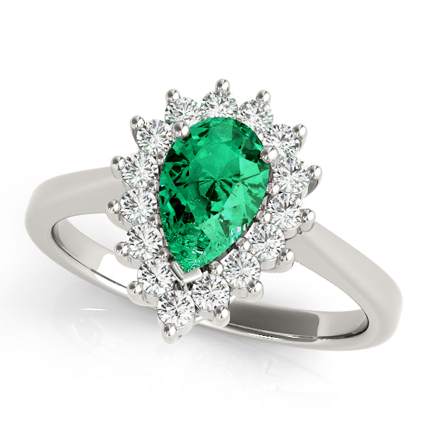 Adored Color Rings Pear Diamond Engagement Ring — 9K/18K Gold & Platinum