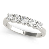 Prong Set Half Eternity Ring in Gold & Platinum