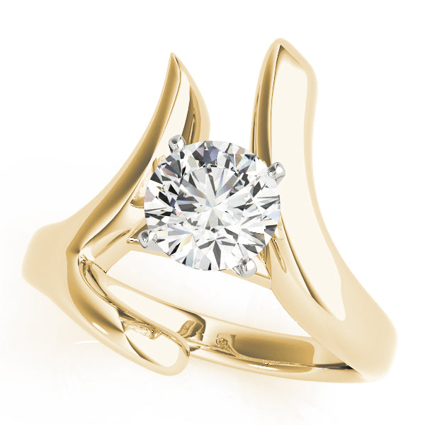 Cherished Solitaires Any Shape Round Diamond Engagement Ring — 9K/18K Gold & Platinum