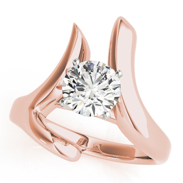 Cherished Solitaires Any Shape Round Diamond Engagement Ring — 9K/18K Gold & Platinum
