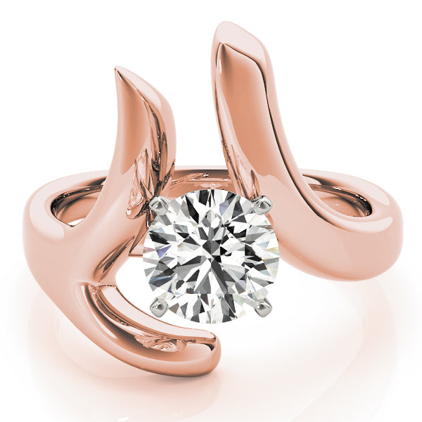 Cherished Solitaires Any Shape Round Diamond Engagement Ring — 9K/18K Gold & Platinum