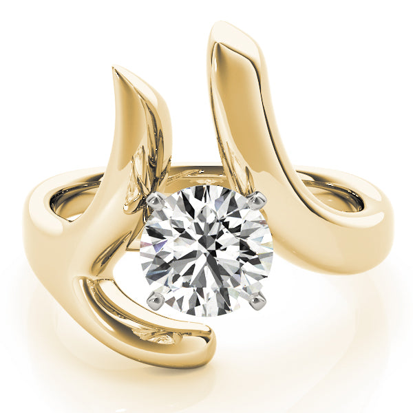 Cherished Solitaires Any Shape Round Diamond Engagement Ring — 9K/18K Gold & Platinum