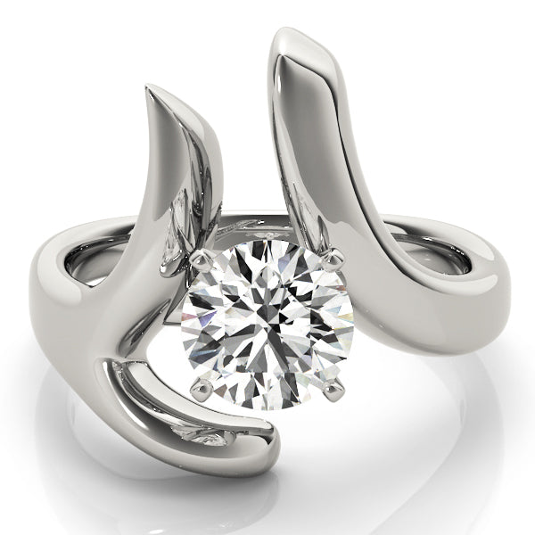 Cherished Solitaires Any Shape Round Diamond Engagement Ring — 9K/18K Gold & Platinum