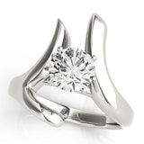 Cherished Solitaires Any Shape Round Diamond Engagement Ring — 9K/18K Gold & Platinum