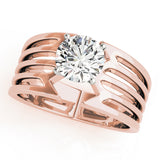 Timeless Solitaires Any Shape Round Diamond Engagement Ring — 9K/18K Gold & Platinum