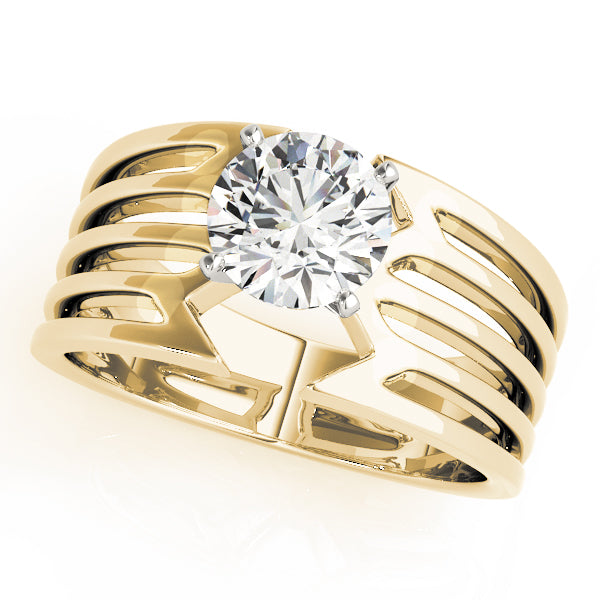 Timeless Solitaires Any Shape Round Diamond Engagement Ring — 9K/18K Gold & Platinum