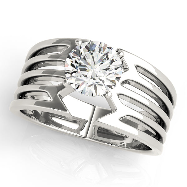 Timeless Solitaires Any Shape Round Diamond Engagement Ring — 9K/18K Gold & Platinum