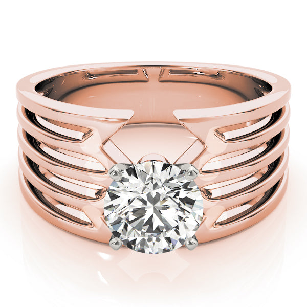 Timeless Solitaires Any Shape Round Diamond Engagement Ring — 9K/18K Gold & Platinum