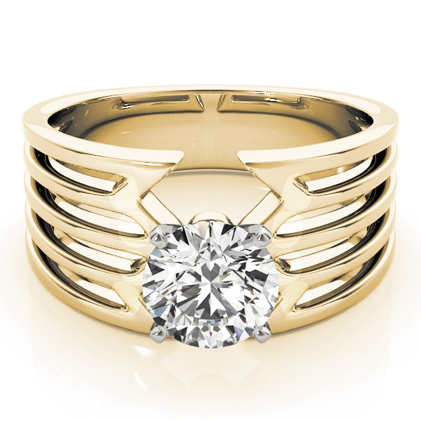 Timeless Solitaires Any Shape Round Diamond Engagement Ring — 9K/18K Gold & Platinum