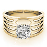 Timeless Solitaires Any Shape Round Diamond Engagement Ring — 9K/18K Gold & Platinum