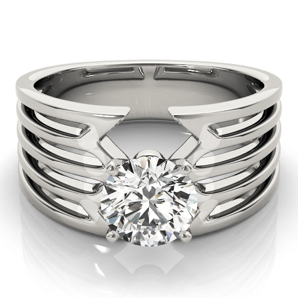 Timeless Solitaires Any Shape Round Diamond Engagement Ring — 9K/18K Gold & Platinum