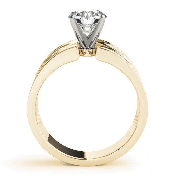Timeless Solitaires Any Shape Round Diamond Engagement Ring — 9K/18K Gold & Platinum