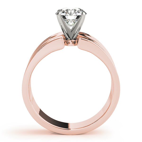 Timeless Solitaires Any Shape Round Diamond Engagement Ring — 9K/18K Gold & Platinum