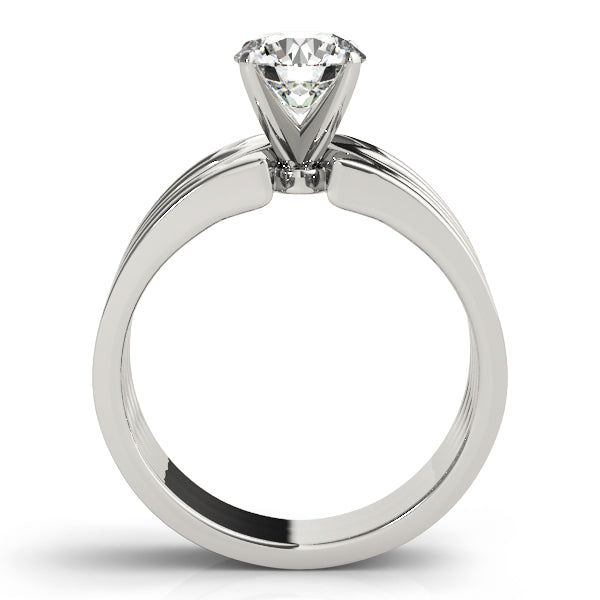 Timeless Solitaires Any Shape Round Diamond Engagement Ring — 9K/18K Gold & Platinum