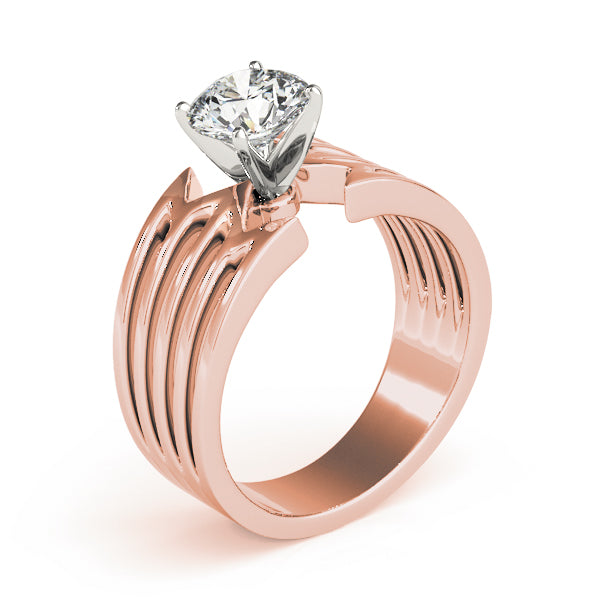 Timeless Solitaires Any Shape Round Diamond Engagement Ring — 9K/18K Gold & Platinum