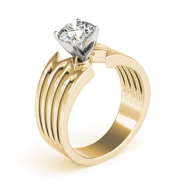 Timeless Solitaires Any Shape Round Diamond Engagement Ring — 9K/18K Gold & Platinum