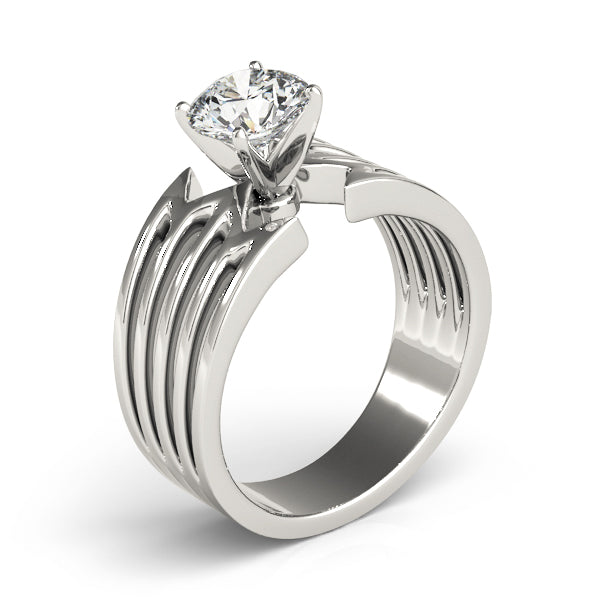 Timeless Solitaires Any Shape Round Diamond Engagement Ring — 9K/18K Gold & Platinum