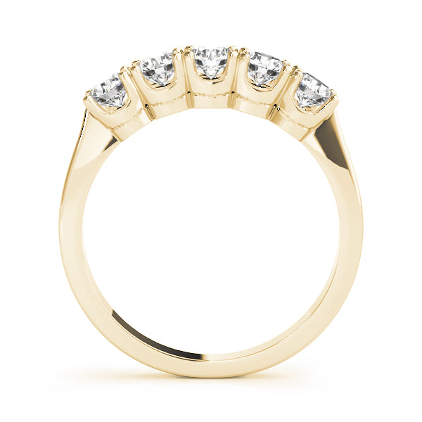 5-Stone Half Eternity Ring in Gold & Platinum